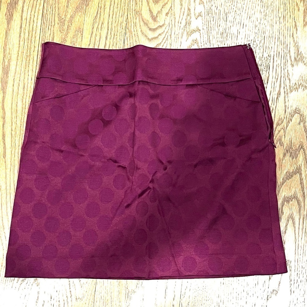 purple dot print skirt